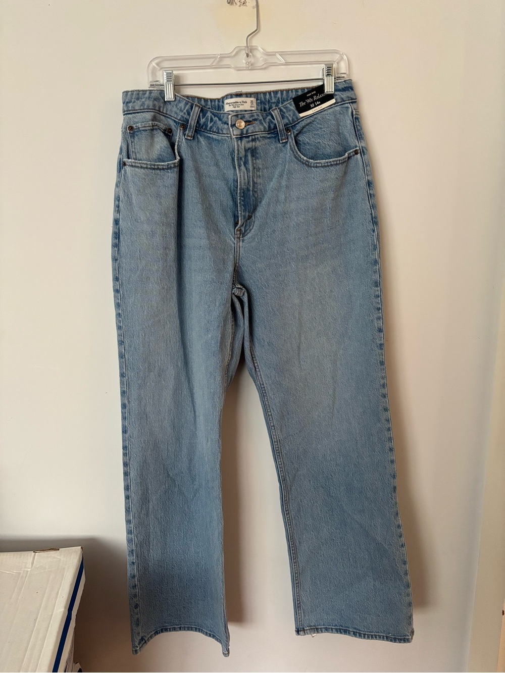 brand new! abercrombie & fitch high rise 90s relaxed curve love blue denim jeans